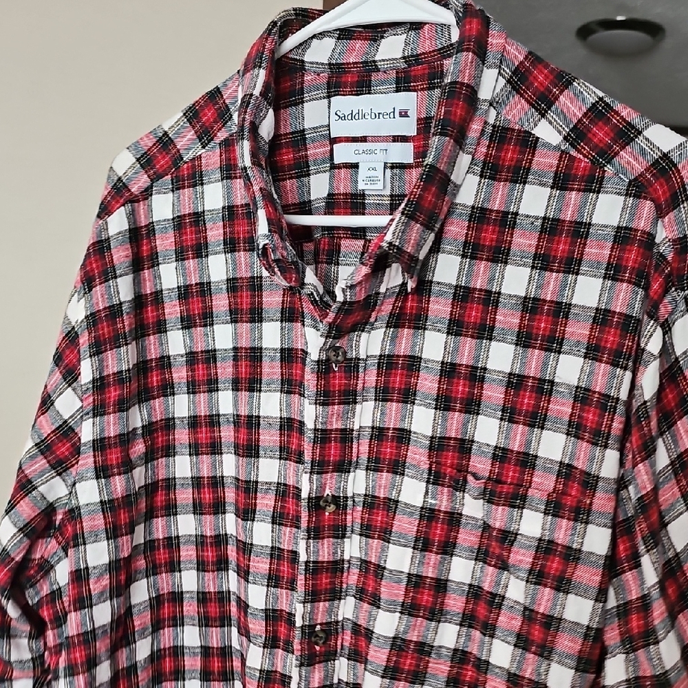 Saddlebred Red and Black Casual Button Down Shirt
